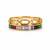 Gold plated multicolor stones dual statement ring