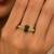 Gold plated green stone metallic ring