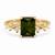 Gold plated green stone metallic ring