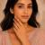 Gold plated pink stone metallic solitaire ring