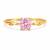 Gold plated pink stone metallic solitaire ring