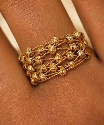 Gold plated multi layer metallic band ring 2