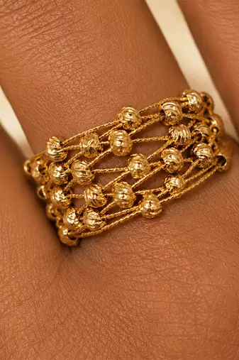 Gold plated multi layer metallic band ring