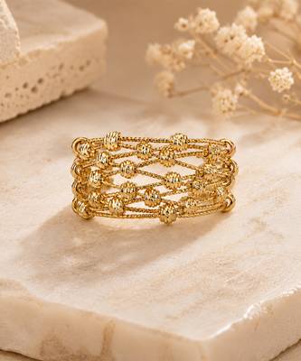 Gold plated multi layer metallic band ring 3