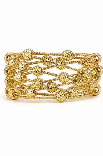 Gold plated multi layer metallic band ring