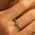 Gold plated pink stone solitaire ring