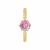 Gold plated pink stone solitaire ring