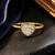 Gold plated heart shaped solitaire ring