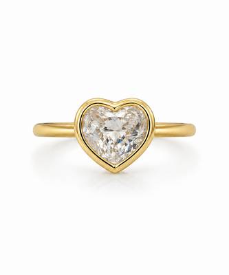 Gold plated heart shaped solitaire ring 4