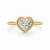 Gold plated heart shaped solitaire ring