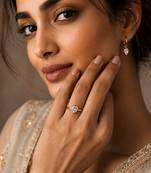 Gold plated pear shaped solitaire ring