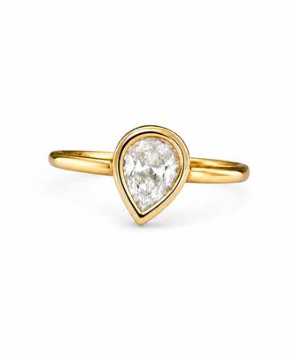 Gold plated pear shaped solitaire ring 4