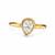 Gold plated pear shaped solitaire ring