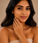 Gold plated oval stone metallic ring
