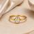 Gold plated oval stone metallic ring