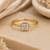 Gold plated square stone metallic ring