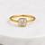 Gold plated square stone metallic ring