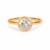 Gold plated metallic round solitaire ring
