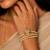 White beaded multistrand pearl haath phool