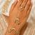 White beaded crescent moon haath phool