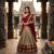 Beige & Red Kanci cottan blend half saree with traditional gold zari weaving work Lehenga