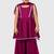 Purple lace rayon flared kurta pant with chiffon dupatta set