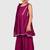Purple lace rayon flared kurta pant with chiffon dupatta set