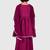 Purple lace rayon flared kurta pant with chiffon dupatta set