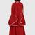 Maroon lace rayon flared kurta pant with chiffon dupatta set