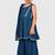 Blue lace rayon flared kurta pant with chiffon dupatta set