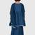 Blue lace rayon flared kurta pant with chiffon dupatta set