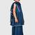 Blue lace rayon flared kurta pant with chiffon dupatta set
