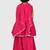 Pink lace rayon flared kurta pant with chiffon dupatta set