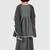 Grey lace rayon flared kurta pant with chiffon dupatta set