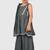 Grey lace rayon flared kurta pant with chiffon dupatta set