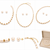Pearl necklace set with gold-tone spacer rings, white oval freshwater pearls, round stud earrings included