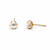 Pearl stud earrings, white freshwater pearl with gold-tone claw setting, classic elegant style