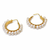 Pearl hoop earrings, gold, freshwater pearl, 20 mm, huggie style, white