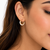 Pearl hoop earrings, gold, freshwater pearl, 20 mm, huggie style, white