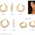 Pearl hoop earrings, gold, freshwater pearl, 20 mm, huggie style, white
