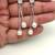 Silver drop earrings with dual freshwater pearls and cz stud, white, dangle style