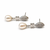 Pearl drop earrings, silver tone, freshwater pearl with cubic zirconia marquise stud, elegant bridal style