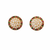 Round pearl cluster stud earrings with ruby, emerald and diamond accents, gold-toned, traditional indian style