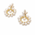 Freshwater pearl wreath drop earrings, white, gold-tone circular hoop, bridal wedding jewellery