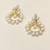 Freshwater pearl wreath drop earrings, white, gold-tone circular hoop, bridal wedding jewellery