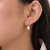 Pearl drop earrings with triangle cz crystal stud, silver tone, freshwater pearl dangle