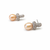 Freshwater pearl drop earrings, pink, crystal pavé cross stud, elegant bridal jewellery