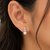 Freshwater pearl drop earrings, pink, crystal pavé cross stud, elegant bridal jewellery
