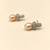 Freshwater pearl drop earrings, pink, crystal pavé cross stud, elegant bridal jewellery