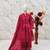 Roman silk embroidery rani pink readymade salwar suit